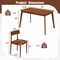 Costway 5 PCS Dining Table Set Rectangular Kitchen Table & 4 Chairs with Rubber Wood Frame
